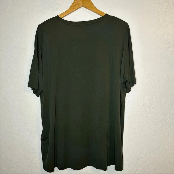 Eileen Fisher Women’s Size XL Olive Green Silk Linen High Low Short Sleeve Tunic - Picture 8 of 10